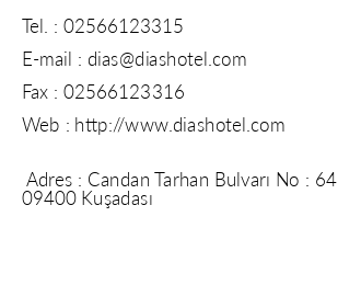 Dias Hotel iletiim bilgileri